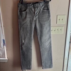 AG ADRIANO GOLDSCHMIED THE MATCHBOX SLIM STRAIGHT GREY JEANS